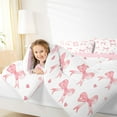 thumbnail image 4 of Manfei Watercolor Bowknot Full Size Comforter Sets, Kawaii Love Heart Bedding Comforter Set, Teens Kids Girls Women Reversible Bedding Sets, Ultra Soft Bedroom Decor, 3pcs, 4 of 8