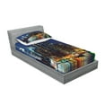 thumbnail image 2 of New York Fitted Sheet & Pillow Sham Set, NYC Midtown Skyline in Evening Skyscrapers Metropolis City States Photo, Decorative Printed 4 Piece Bedding Decor Set, Twinxl, Royal Blue, by Ambesonne, 2 of 3