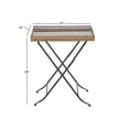thumbnail image 4 of DecMode 21" x 25" Brass Metal Accent Table with Black Marble Tray Top and Metal Folding Legs, 1-Piece, 4 of 12