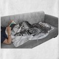 thumbnail image 6 of Steam Engine Soft Flannel Fleece Throw Blanket, Rustic Old Train in Country Locomotive Wooden Wagons Rail Road Smoke, Cozy Plush for Indoor and Outdoor Use, 50" x 70", Black and White, by Ambesonne, 6 of 6