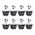 thumbnail image 1 of 48 Pcs Kids Decor Cupcake Toppers Football Cake Wrapper Cupcake Topper Football Baking Cups, 1 of 5