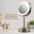 thumbnail image 6 of Ovente LED Lighted Tabletop Cosmetic Mirror, 7 Inch, Dual-Sided 1x/7x Magnification, Rechargeable & Wireless, Nickel Brushed (MCTR70BR1X7X), 6 of 7