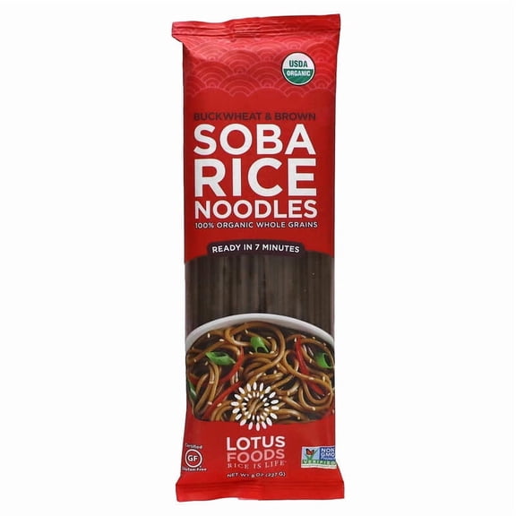 Lotus Foods, Buckwheat & Brown Soba Rice Noodles, 8 oz