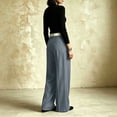 thumbnail image 5 of Karymi Pants for Women High Waist Wide Leg Suit Pants, Front Crease Pleated Draped Flare Trousers Elegant Office Long Pants with Pocket, 5 of 8