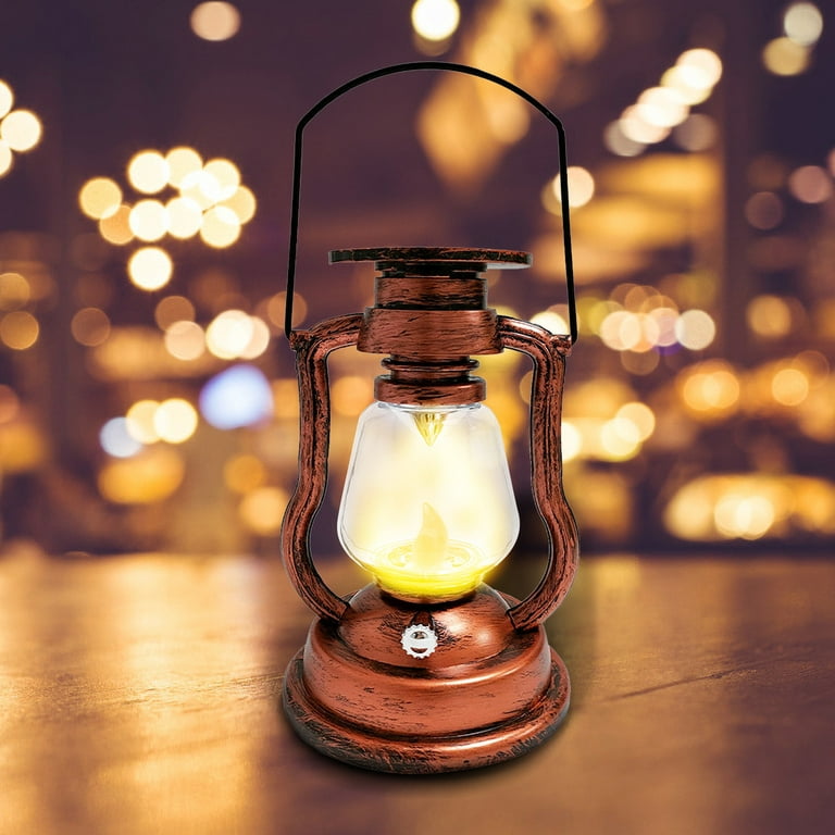 Vintage Portable Oil Lamp Christmas LED Night Lights Battery