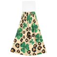 thumbnail image 7 of Haosy 2 Pack Kitchen Wash Cloths with Hanging Loops Absorbent Absorbent Quick Drying Hand Towels, Four Leaf Clover Leopard, 7 of 7