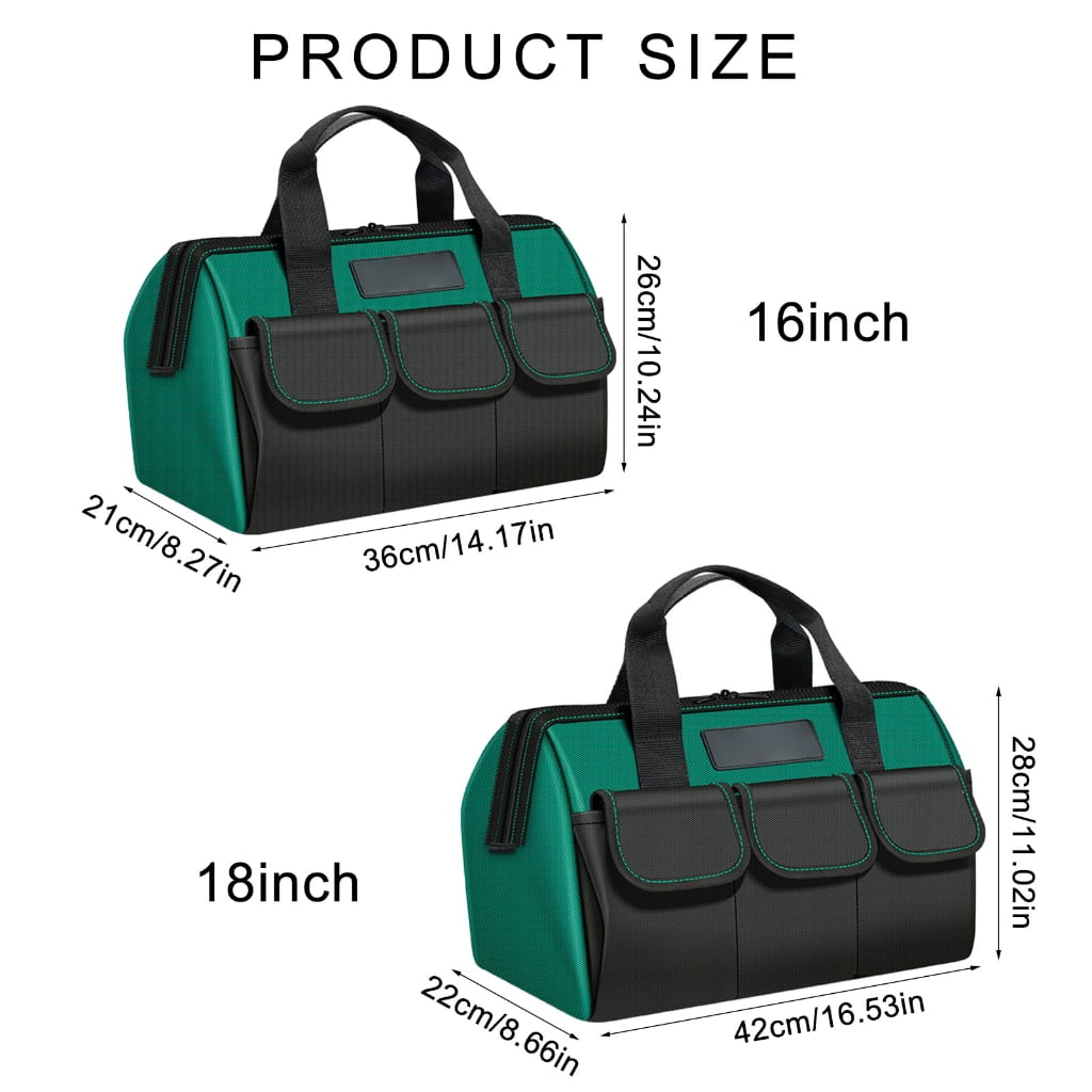 16/18inch Tool Bag Heavy Duty Tool Storage Bag Large Capacity Tool Storage Bag for Electricians Power Tool Organizers