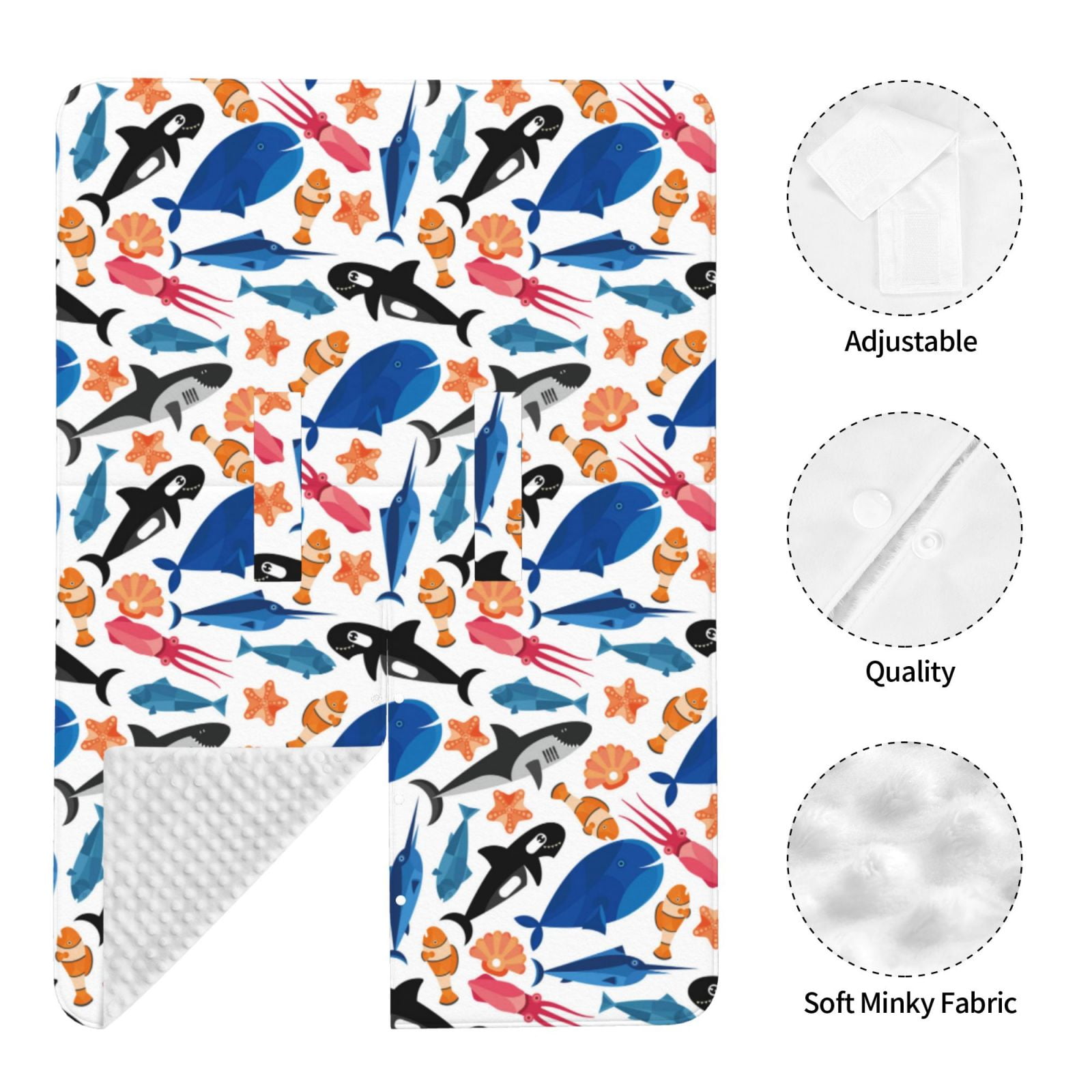 Naloa Cute Sea Animals Baby Car Seat Cover, Breathable Baby Carrier Cover, Multiuse Baby Carrier Cover & Nursing Breastfeeding Cover