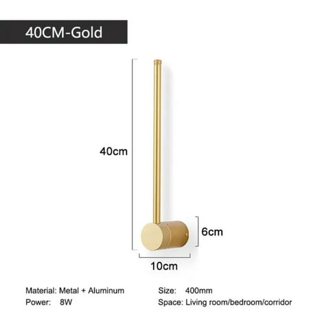 

CHNGSNG Black Touch Switch Dimmable LED Wall Lamps Bedroom Living Room Indoor Gold LED Wall Lights Fixture Stairs Corridor Aisle