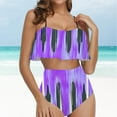 thumbnail image 2 of ibuvkizy Tankinis Swimsuits for Women Clearance Loose Modest Two Piece Bathing Suits Ladies Fashion Multicolor Retro Print Swimming Trunks Sling Women Split Swimsuit Bikini Sets for Women's Plus Size, 2 of 5