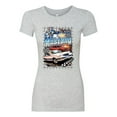 thumbnail image 2 of Wild Bobby Mustang Untamed American Spirit Ford Cars and Trucks Women Slim Fit Junior Tee, Heather Grey, X-Large, 2 of 6