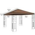 thumbnail image 3 of ziyahi Remplacement de Toit de Gazebo Couverture de Parasol de Patio Extérieur Imperméable en Polyester, Café, 3 of 6