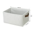 thumbnail image 3 of Mainstays White Corduroy Decorative Storage Basket with Leather Handles, 3 of 14