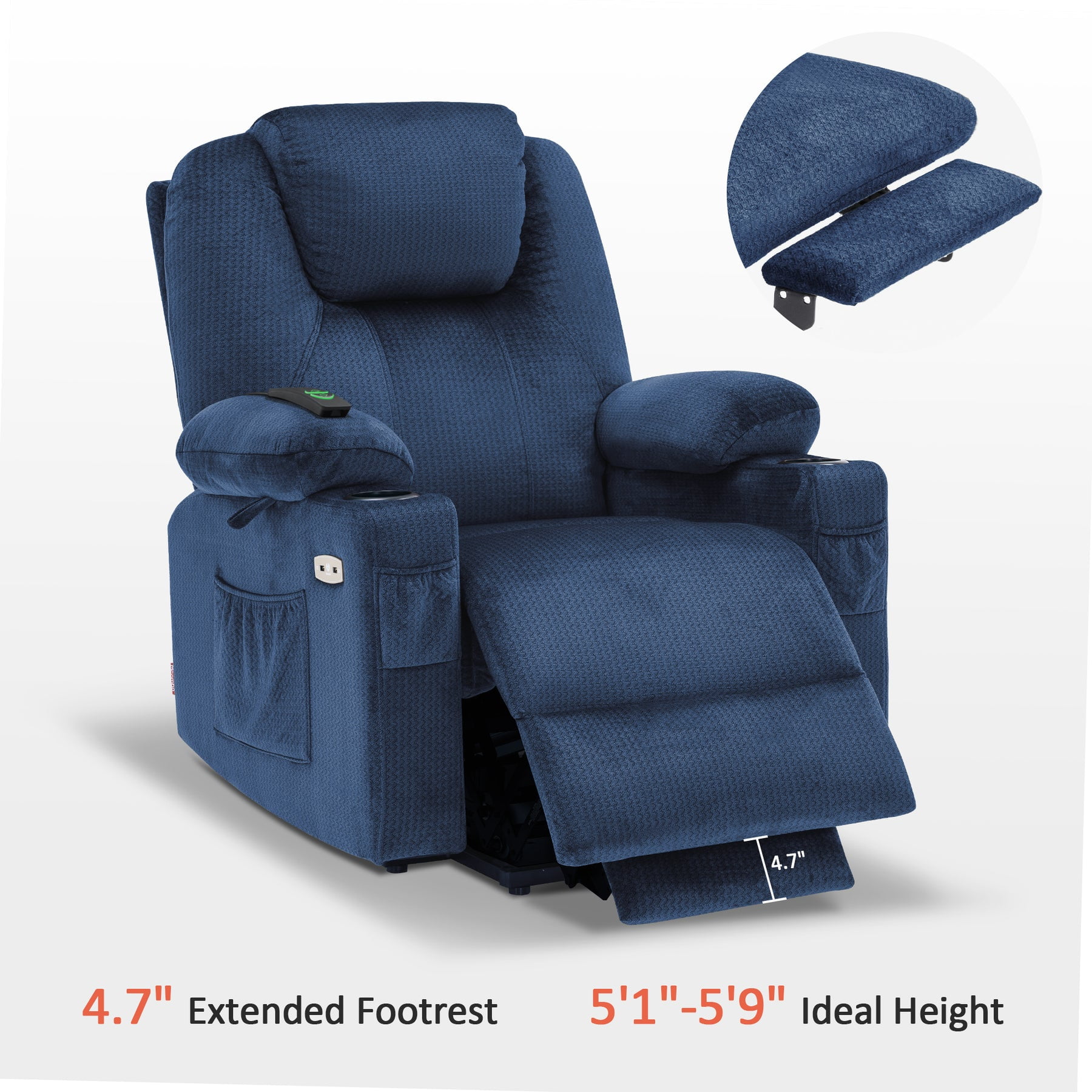 Mcombo Electric Power Recliner Chair with Massage and Heat, 2 Position —  MCombo