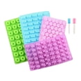 thumbnail image 1 of Moldes de silicona para gomitas de ositos, mini moldes para dulces para niños con goteros, forma de donut de dinosaurio y corazón, molde para pastel de fácil liberación, 1 of 8