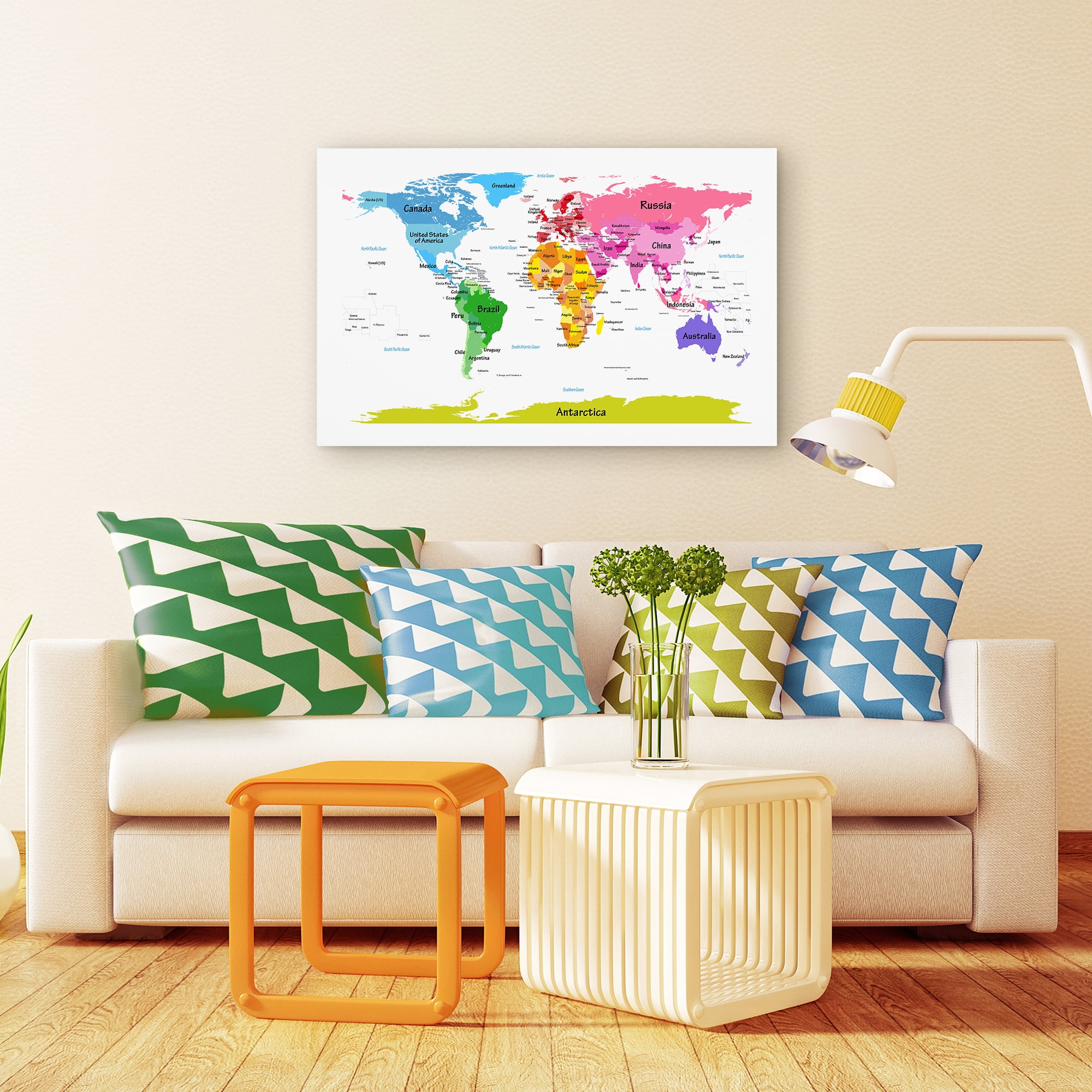 Michael Tompsett 'World Map for Kids II' Canvas Art