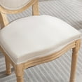 thumbnail image 3 of PORKISS Dining Chairs Modern Upholstered Set of 2, French Style Solid Wood Dining Side Chairs, Linen Fabric Dining Chair with Nailhead Trim, Beige B, 3 of 10