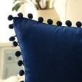 thumbnail image 5 of Phantoscope Pom Pom Velvet Series Decorative Throw Pillow, 18" x 18", Navy Blue, 2 Pack, 5 of 6