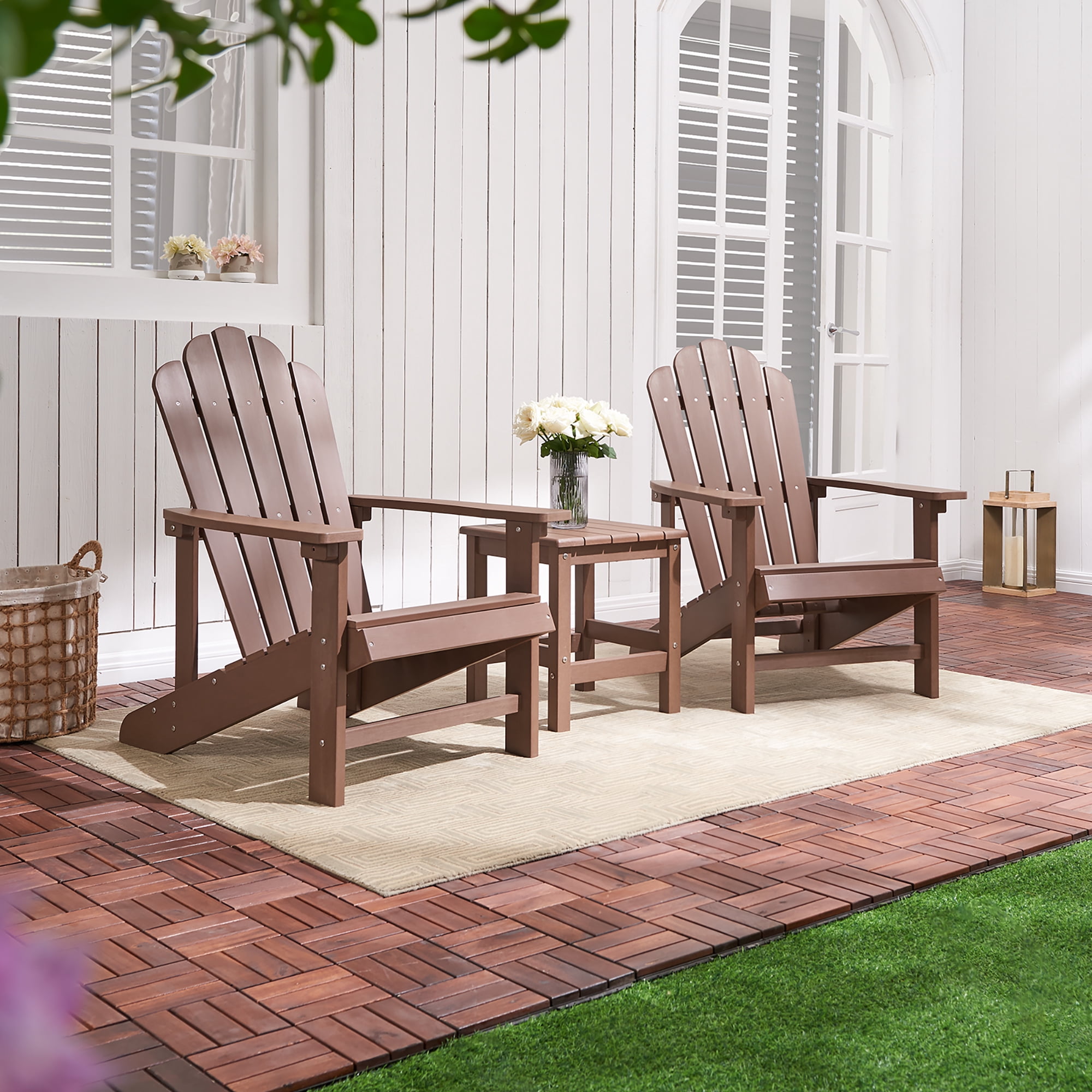 GONICHA Adirondack Chair,All-Weather Poly Lumber Fire Pit Chair for Patio Garden,Coffee