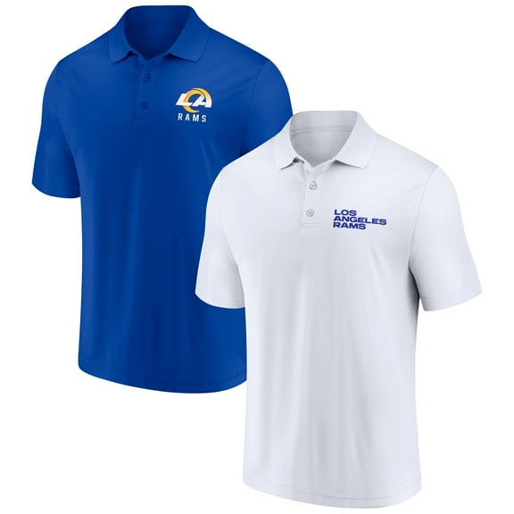 Men's Fanatics White/Royal Los Angeles Rams Lockup Two-Pack Polo Set