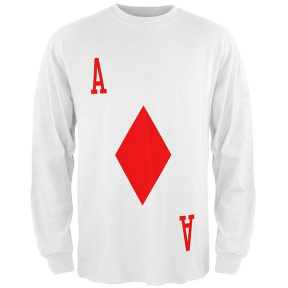 Halloween Ace of Diamonds Card Soldier Costume All Over Mens Long Sleeve T Shirt Multi MD