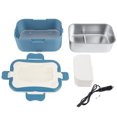 thumbnail image 2 of 1.5L Portable Car Electric Heating Lunch Box with Double Handles, Tableware Set 304 Stainless Steel PTC Heating Separate Food Containers for Traveling, 2 of 7