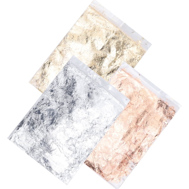 Copos De Aluminio De 3 Colores, 1 Juego, Hoja Dorada, Pintura Hecha A Mano, Joyería De Resina, Decoraciones Artesanales