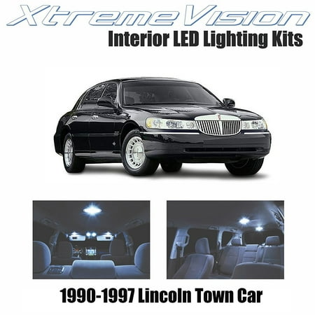 Interior Lights Lincoln Town Car (XtremeVision LED for Lincoln Town Car 1990-1997 (10 Pieces) Cool White Premium Interior LED Kit Package + Installation)