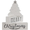 thumbnail image 4 of Northlight Star Topped Tree "Merry Christmas" Wooden Block Decoration - 6.75", 4 of 6