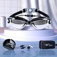 thumbnail image 1 of Gafas de natación antivaho impermeables de alta definición para hombres y mujeres, protección ocular para adultos, gafas de natación de moda, juego de gorro de natación, 1 of 5