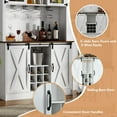 thumbnail image 5 of DreamCurship 72" Kitchen Pantry Cabinet with Microwave Stand, Freestanding Cupboard Storage Cabinet, Tall Buffet Cabinet with Hutch, Stemware Rack & Adjustable Shelves, White, 5 of 7