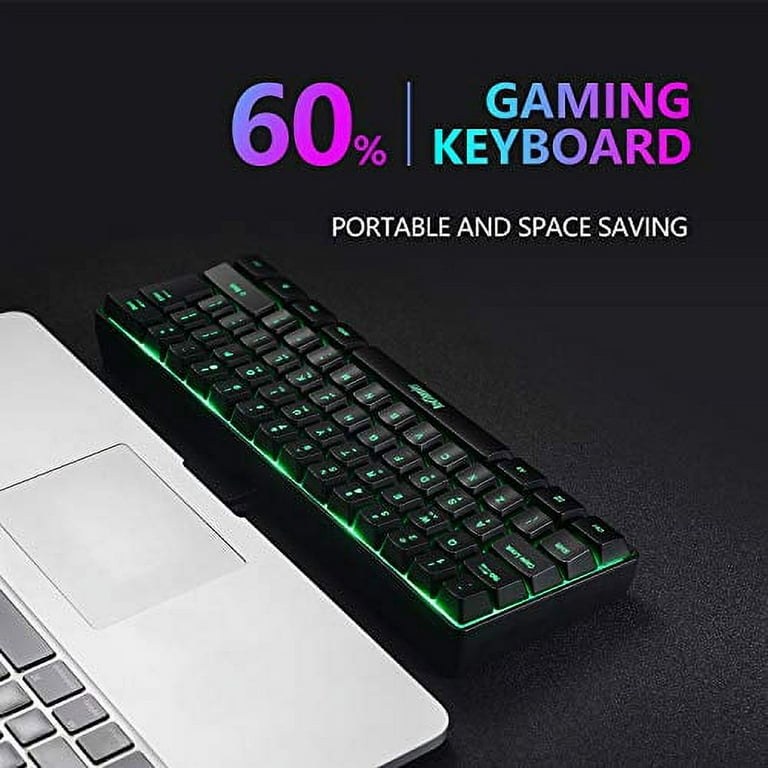  RedThunder 60% Gaming Keyboard and Mouse Combo, Ultra-Compact  61 Keys RGB Backlit Mini Keyboard, Lightweight 7200 DPI Honeycomb Optical,  Wired Gaming Set for PC MAC PS5 Xbox Gamer(Black) : Video Games