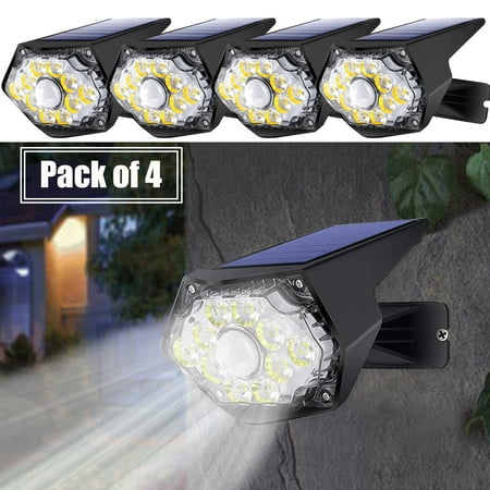 

TOPCHANCES 4-Pack Solar Flood Light Outdoor Spotlight with PIR Motion Sensor Security Wall Light IP65 Waterproof 10LEDs with 2-Mode 120° Rotatable Security Night Light for Garden Patio Garage