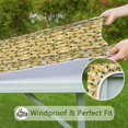 thumbnail image 6 of White Flower Leaves Yellow Pattern Square Fitted Tablecloth with Elastic Edge,Square Table Cover,Washable Elastic Table Cover for Home Kitchen Party Decor 34"x34", 6 of 6