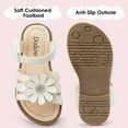 thumbnail image 3 of Dodow Girls Summer Sandals Flat Open-Toe Lightweight Sandals for Toddler Little Kids Size 7-13, 3 of 8