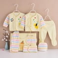 thumbnail image 2 of Nwiuh 7Pcs Unisex Baby Boy Girl Cotton Layette Outfit Set Baby Cotton Clothes Suit for Preemie Baby to 0-3 Months Gifts Layette Set (Yellow, 0-3 Months), 2 of 4