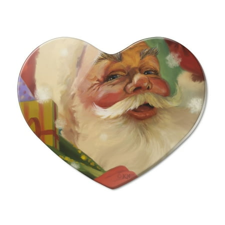 

Christmas Holiday Santa and His Toy Sack Heart Acrylic Fridge Refrigerator Magnet