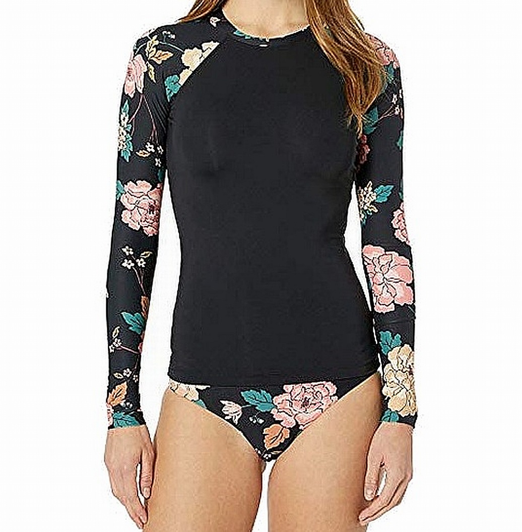 Billabong Women's Rash Guard Pink Small Floral Print S