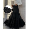 thumbnail image 4 of Falda larga de tul COZYPOIN, elástica, cintura alta, línea A, negra, 4 of 7