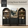 thumbnail image 6 of Best Choice Products 72in Tall Arched 5-Tier Bookshelf Storage Cabinet w/ Adjustable Shelves - Black Oak, 6 of 9