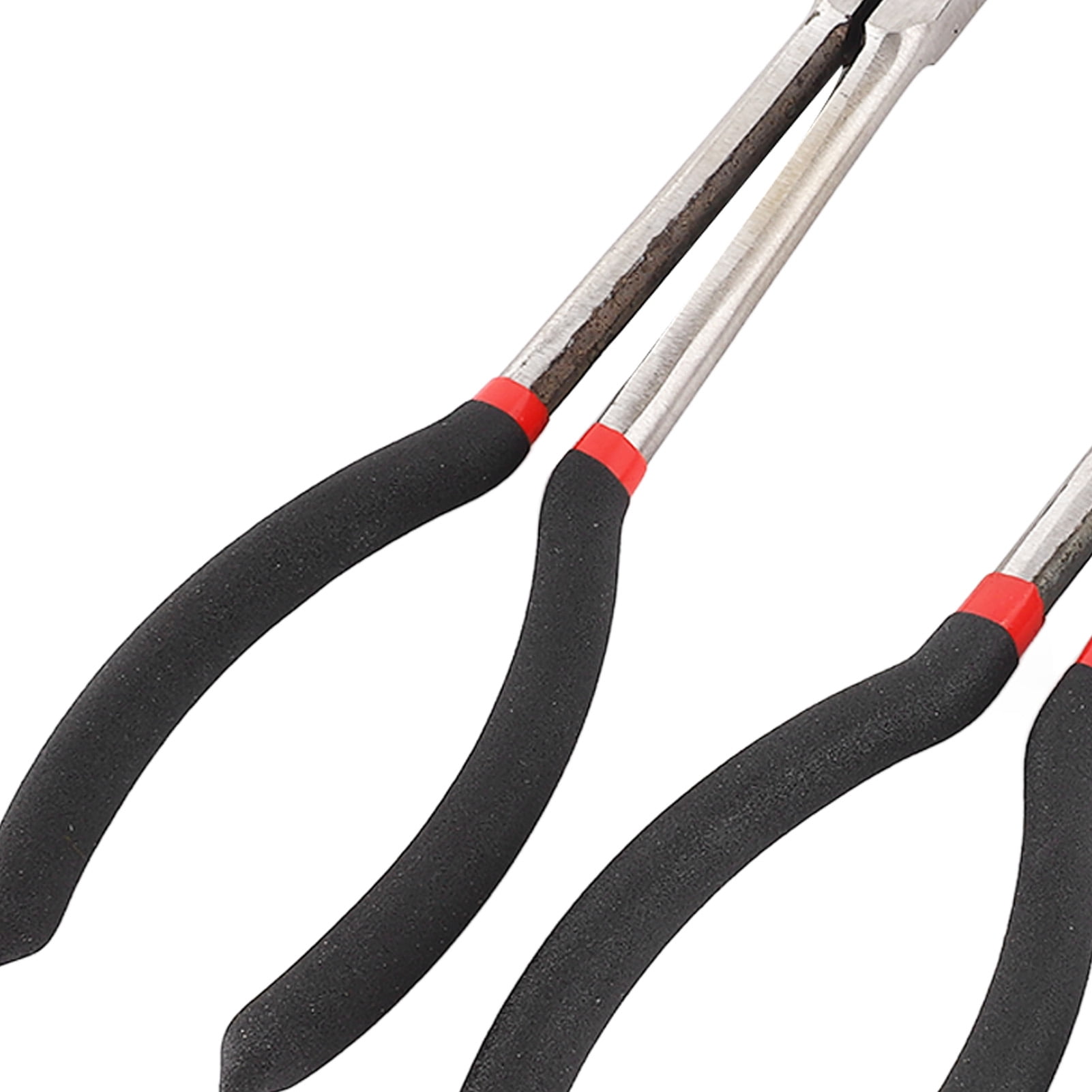 Yajisi 3-Piece 11-Inch Extra Long Needle Nose Pliers Set (Straight, 45 & 90 Degree Angle), Steel Long Reach Pliers for Home Repair, Auto & Crafting (11 in / 27.9 cm)