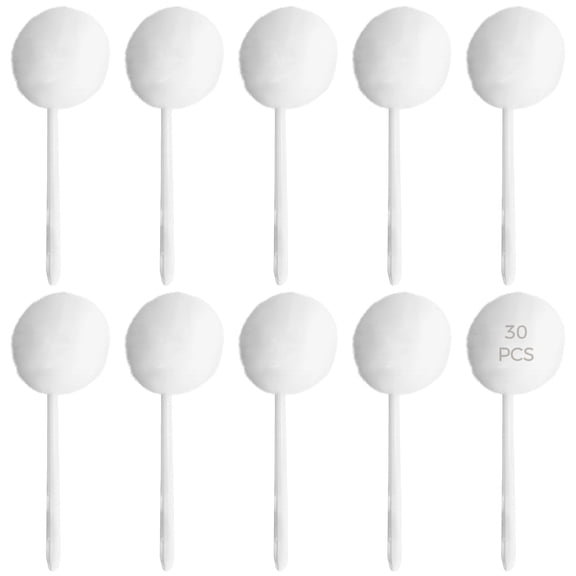 Bulk 30-Pack Toilet Bowl Brushes,Long Handle Soft Bristle Cleaners,Round Head Scrubber,White Plastic,for Residential or Commercial Cleaning Supply