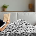thumbnail image 3 of Salamander Soft Flannel Fleece Throw Blanket, Monochrome Illustration of Repeating Crawling Wildlife Animal, Cozy Plush for Indoor and Outdoor Use, 70" x 90", Charcoal Grey White, by Ambesonne, 3 of 5