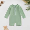 thumbnail image 2 of HCNTES Baby/Toddler Boys One Piece Swimsuit Summer Long Sleeve Zipper Bathing Suit Infant Beach Rash Guard(Light Green,3-4 Y), 2 of 5