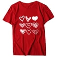 thumbnail image 5 of Fvwitlyh T-Shirts pour Femmes Coupe Ample Mode Femmes Décontracté Bouton Imprimé Floral Col Rond Manches Courtes T-Shirt Blouse Hauts Rouge,P, 5 of 5