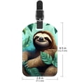 thumbnail image 6 of Square 2Pack PU Leather Sloth Cruise Luggage Tag with Privacy Cover and Name ID Tag for Travel Handbags Backpacks Luggage Tags, 6 of 6