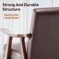 thumbnail image 4 of Hassch Mid-Century Modern Accent Armchair with Tech Cloth Upholstery and Solid Rubberwood Frame, Comfy Lounge Chair for Living Room, Bedroom, Home Office (Dark Brown), 4 of 10