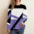 thumbnail image 2 of FAIWAD Women's Long Sleeve Tunic Tops Round Neck Color Block Plus Size Comfy Pullover Tops, 2 of 5