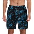 thumbnail image 2 of Picia Spacecraft pattern Mens Swim Trunks with Compression Liner Stretch Beach Shorts Quick Dry with Zipper Pockets No-Chafing Board Shorts-Medium, 2 of 9