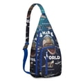 thumbnail image 1 of Ocean Predator Print Crossbody Pack - Great White Shark Hunting Pose Design, 1 of 4
